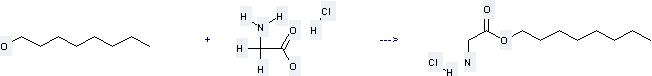 The Glycine, octyl ester, hydrochloride (1:1) can be obtained by Glycine; hydrochloride and Octan-1-ol.